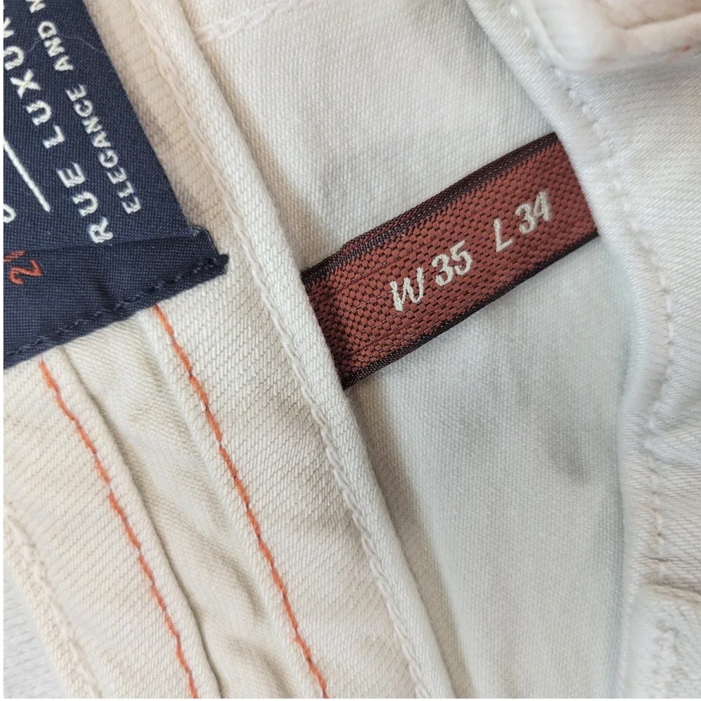34 Heritage Charisma Pants Mens 35x30 Cream Classic Comfort Rise Luxury Stretch